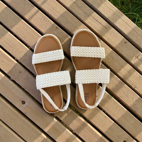 a.n.a Shoes - a.n.a Women's Cream Crochet Top Sandals